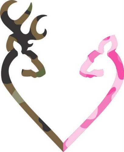 Camo Deer Heart Vinyl Decal Sticker - Texas Die Cuts