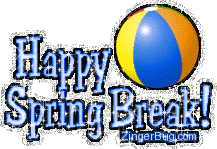 Spring Break Beach Ball Glitter Glitter Graphic, Greeting, Comment ...