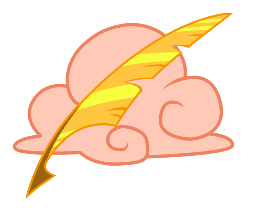 Cutie mark Quill pen gold and Pink clouds