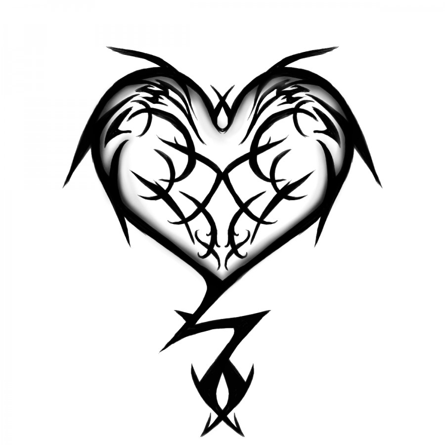 Tribal Broken Heart Tattoo Sample | Tattooshunt.com