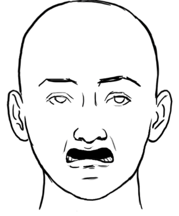 realistic sad face drawing