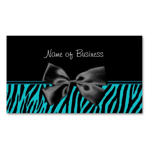 Trendy Black And Teal Zebra Print With Ribbon Double-Sided ...