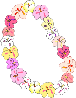 Tropical Flower Lei Clip Art