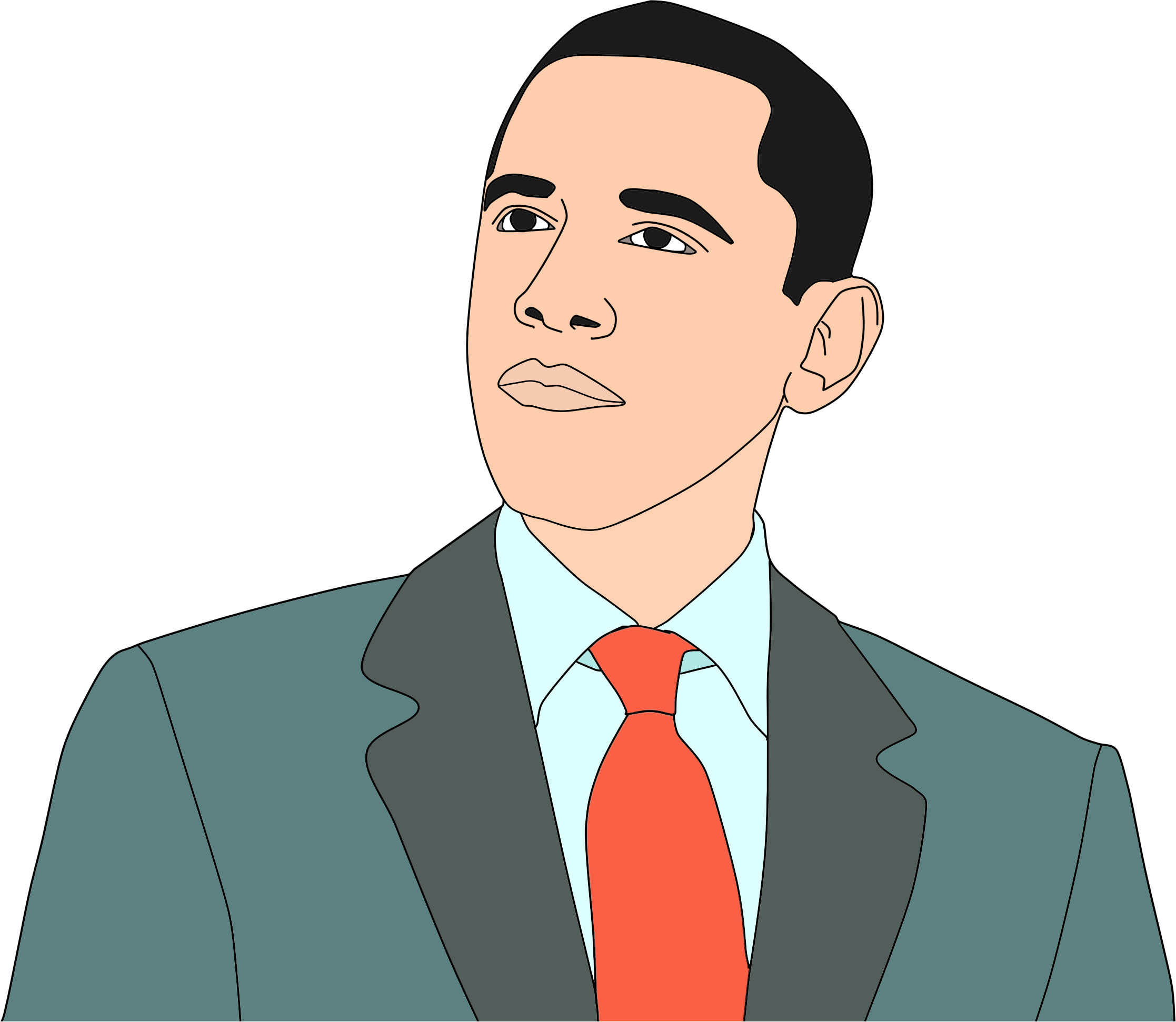 Barack Obama Portrait Vector Clipart - Free Public Domain Stock Photo