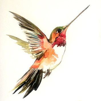 Shop Hummingbird Painting on Wanelo