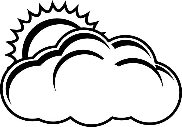 The Sun Hiding Behind Clouds Coloring Page - NetArt