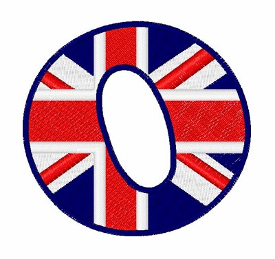 Hopscotch Embroidery Design: British Flag Font O 2.01 inches H x ...