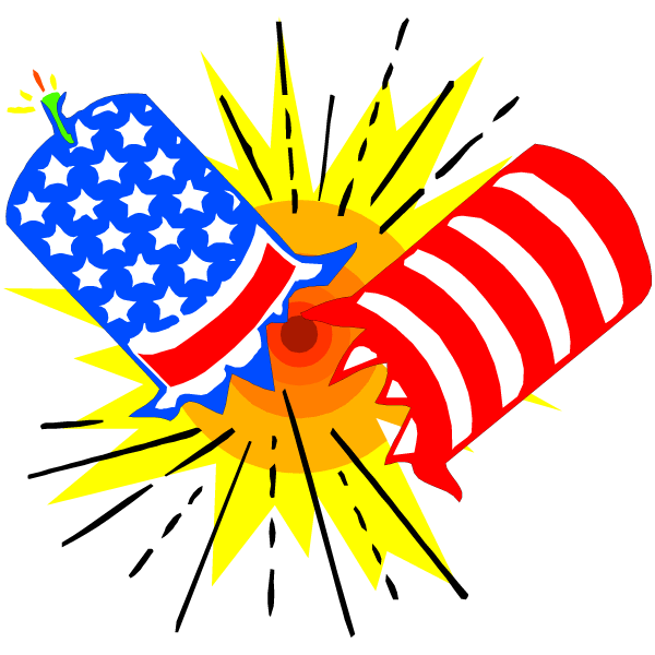 July Fireworks Clipart