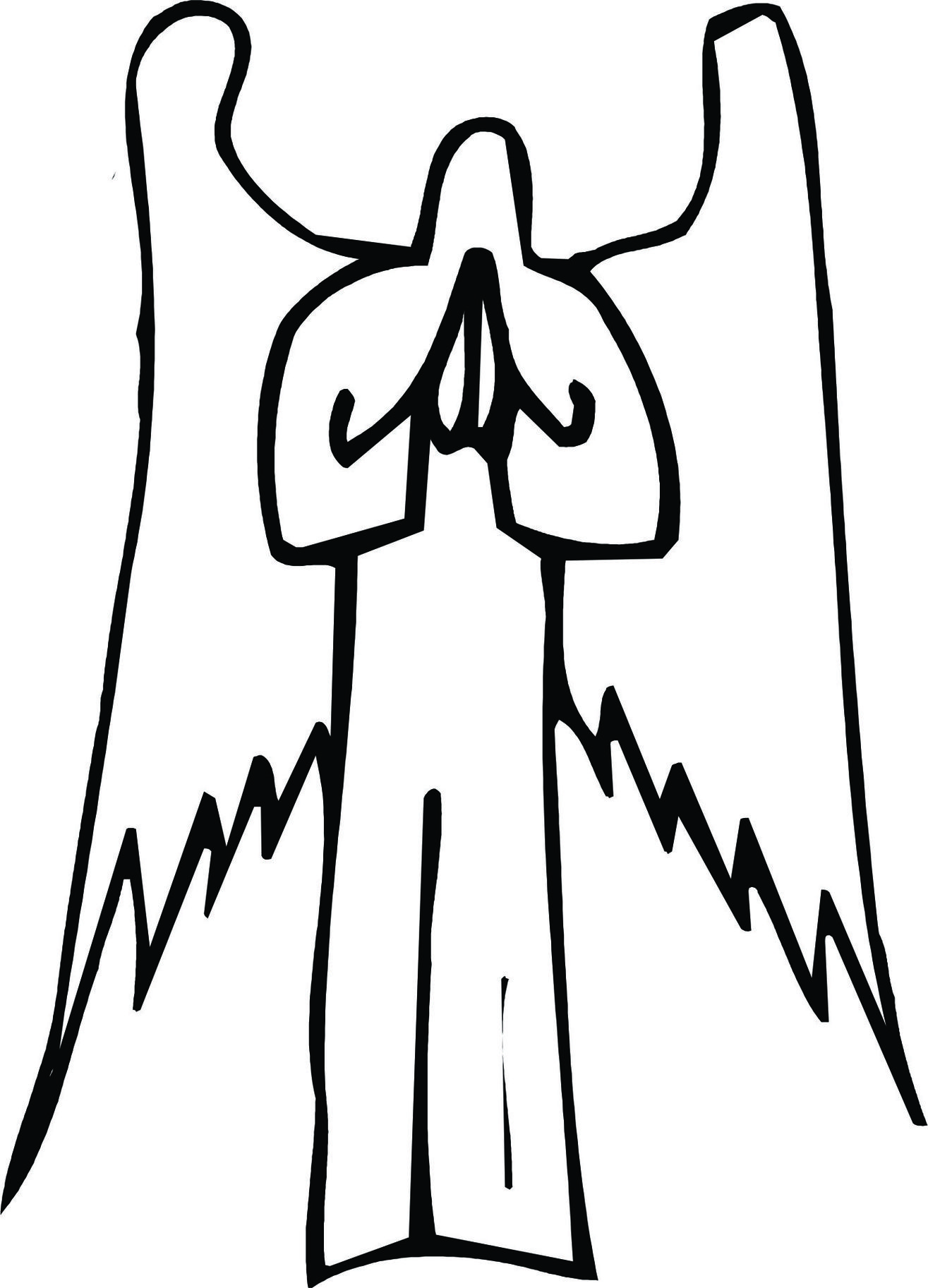 Line Drawing Angel Clipart - Free to use Clip Art Resource