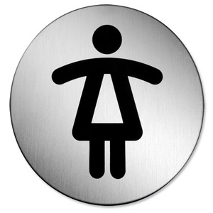 Durable Womens WC Pictogram Sign Stainless Steel Ref 4904-23