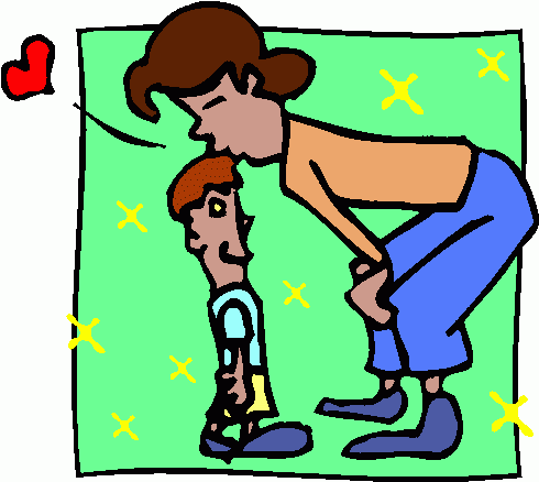 Mom And Son Talking Clipart