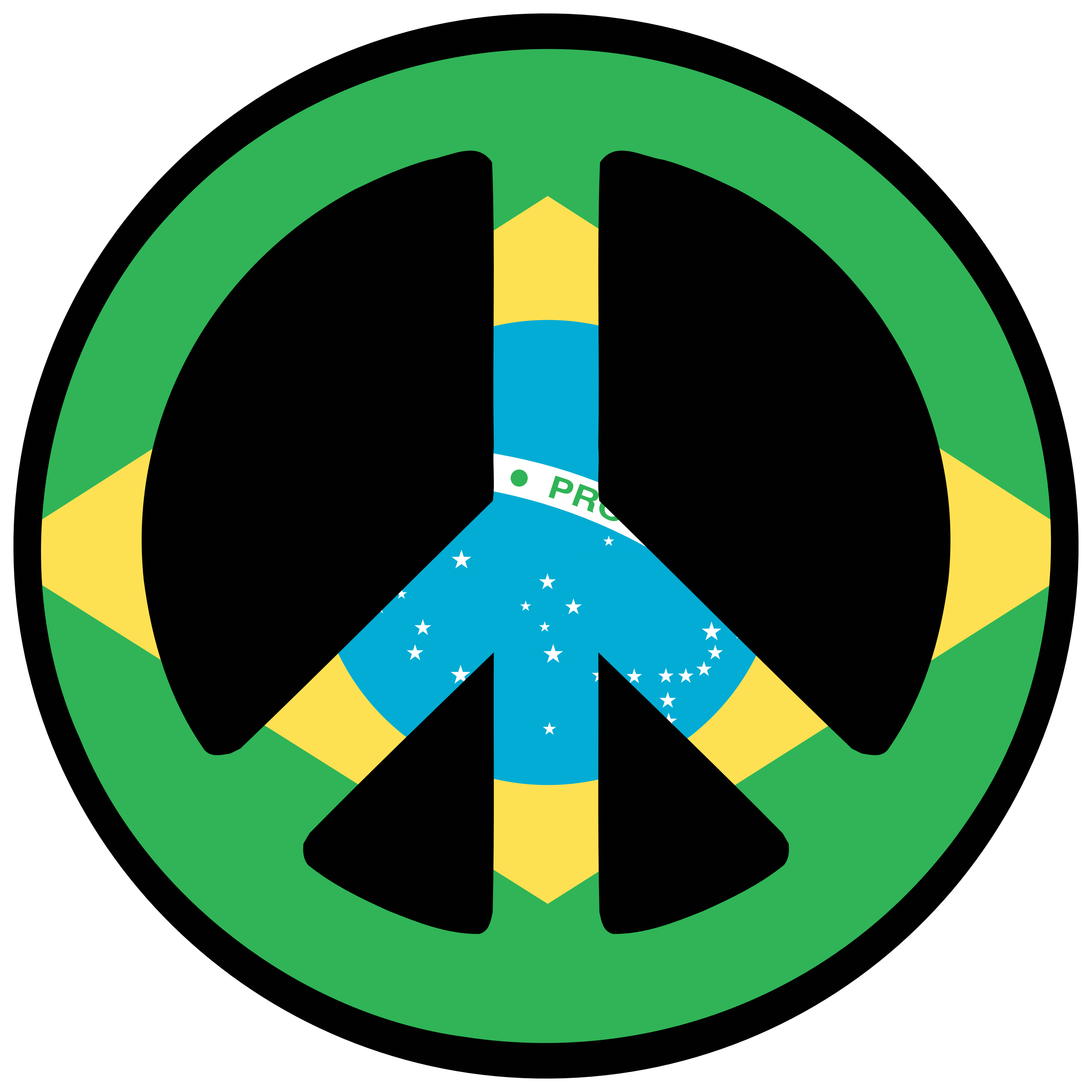 Brazil Peace Symbol Flag 4 Flags Sign CND Logo Clipart - Free to ...