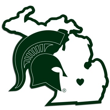 Fan Cave Â» Michigan State Spartan Nation Embossed Metal Shield Sign