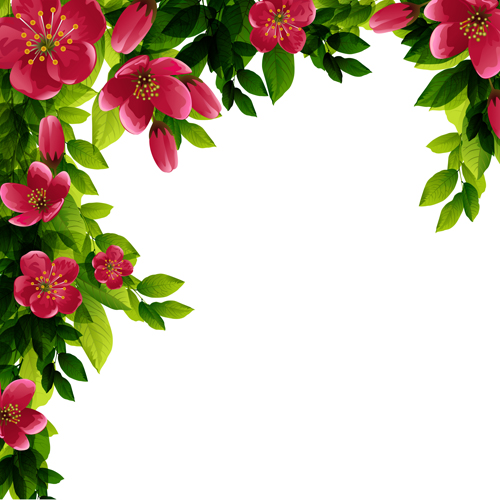 Beautiful red flower vector background 06 - Vector Background ...