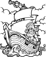 Pirate Ship Black and White stock vectors - Clipart.me - ClipArt Best