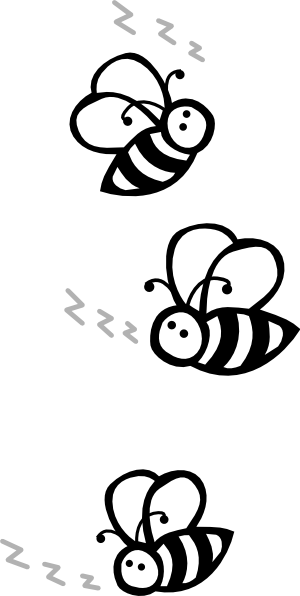 Bee black and white white bees clipart 3