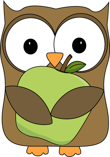 Teacher owl apple clipart free