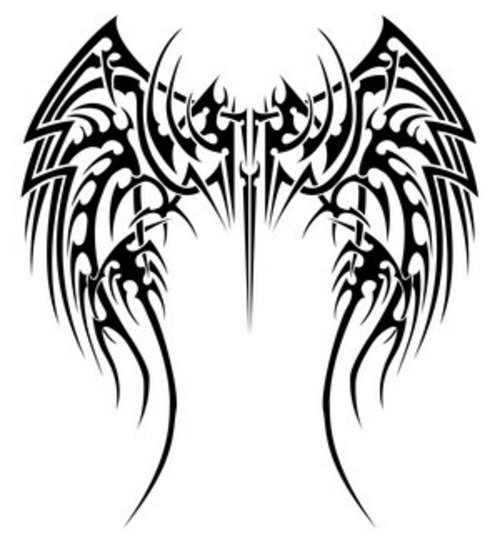 Tribal Angel Wings Drawing - ClipArt Best