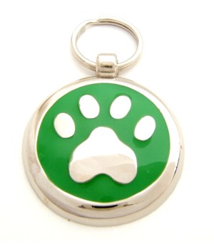 Lime Pawprint Pet Tag - Pawprint Pet Tags