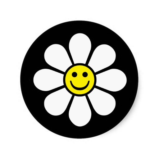 Smiley Daisy Stickers from Zazzle.