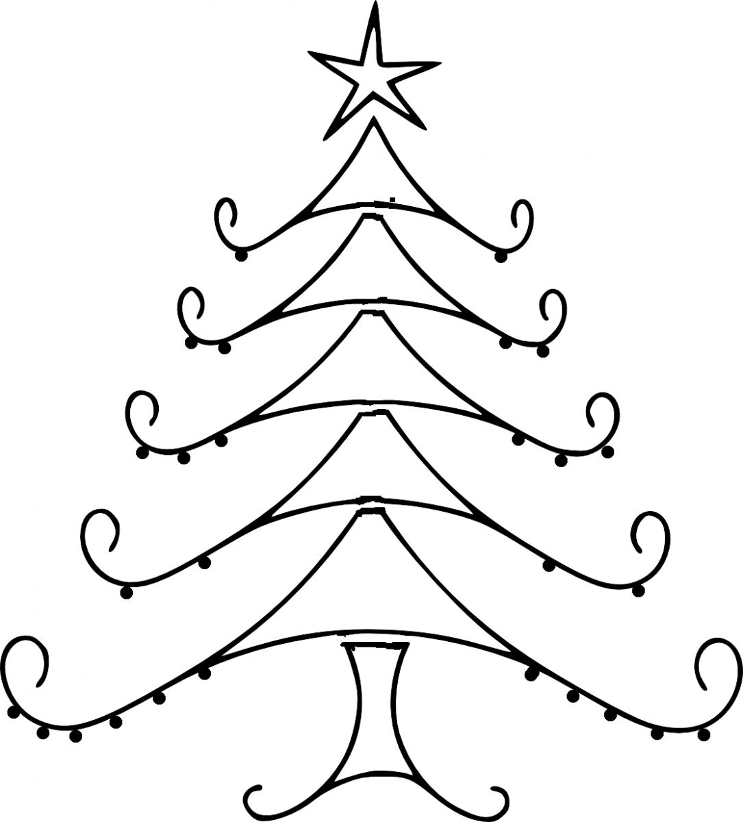 Christmas Tree Line Drawing - ClipArt Best - ClipArt Best