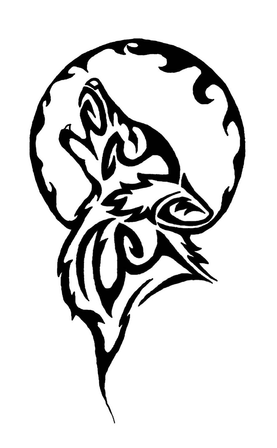 Wolf tribal tattoo