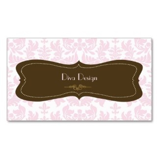 Damask Business Cards » Baroque Damask In Pink/chocolate Brown