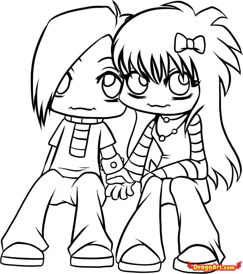 Cartoon Love Couple To Draw | Free Download Clip Art | Free Clip ...