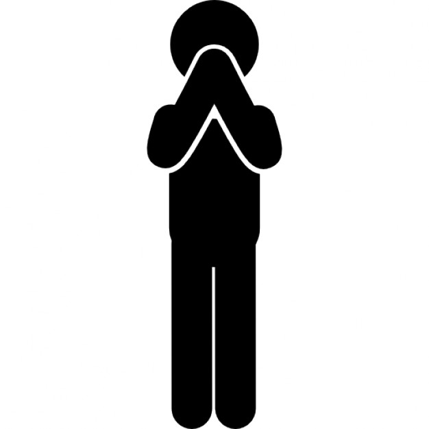 Standing man in praying posture of hands in front his face Icons ...