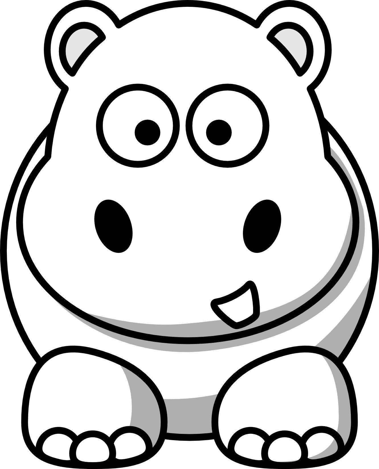 Cartoon hippo clipart
