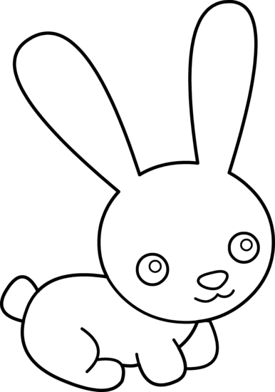 Easter Bunny Clip Art Colouring Pages - ClipArt Best