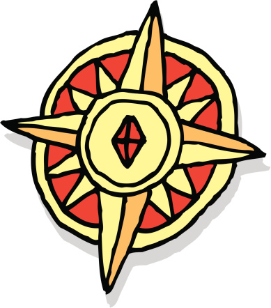 Cartoon Of A Of A Compass Rose Clip Art, Vector Images ...