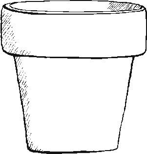 Clipart outline of a flower pot