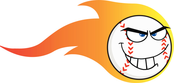 Cartoon Of The Baseball Flames Clip Art, Vector Images ...