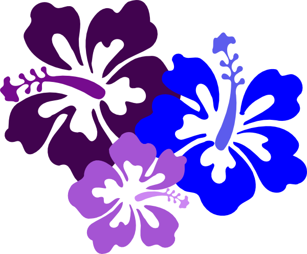 Luau Blue Flower Clipart