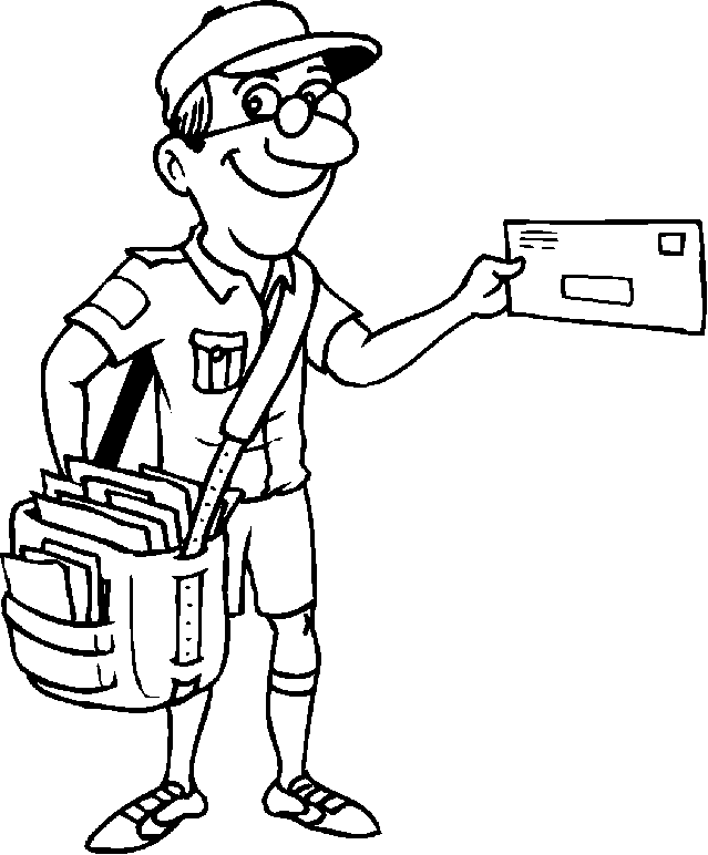 Mailman clipart black and white