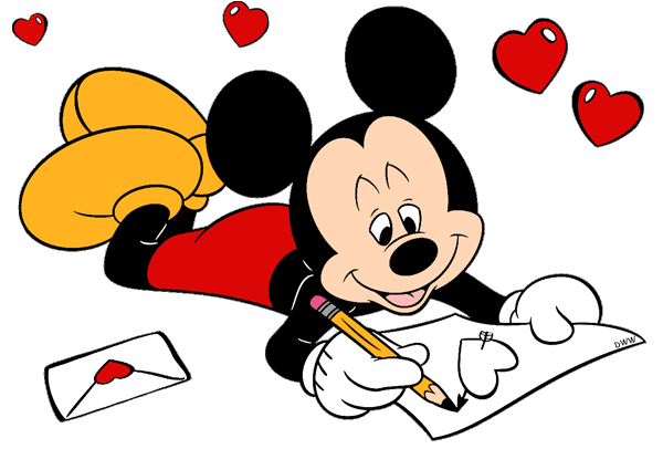 Disney valentine day cards clipart