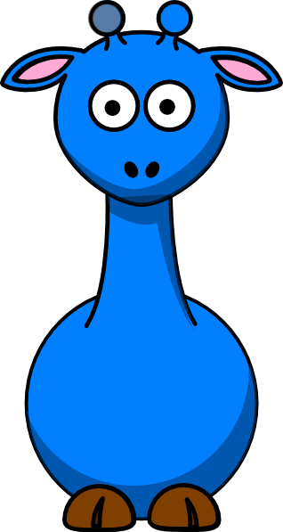 Blue Giraffe No Spots Clip Art - vector clip art ...