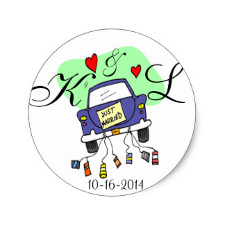 Wedding Car Stickers | Zazzle