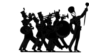 Marching Band Black And White Clipart