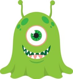 Cute green monster clipart