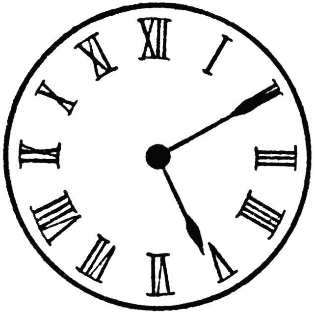 Roman numeral clock clipart