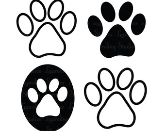 Dog paw print in hand clipart