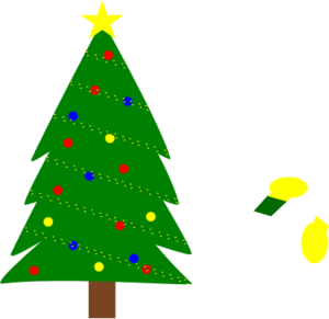 Christmas tree with lights clipart