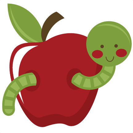 Apple with worm free clipart