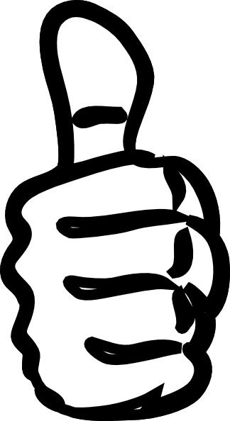 Black And White Thumbs Up Clipart