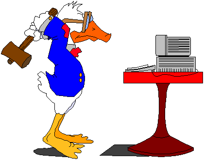 Duck Smashing Computer Clip Art