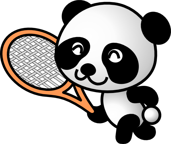 Tennis Panda Clip Art - vector clip art online ...