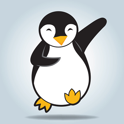 Drawing Of The Cute Penguins Clip Art, Vector Images ...