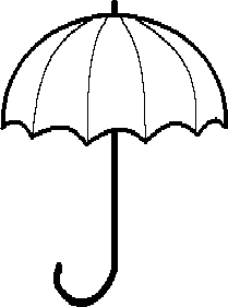 Umbrella Black And White Clipart